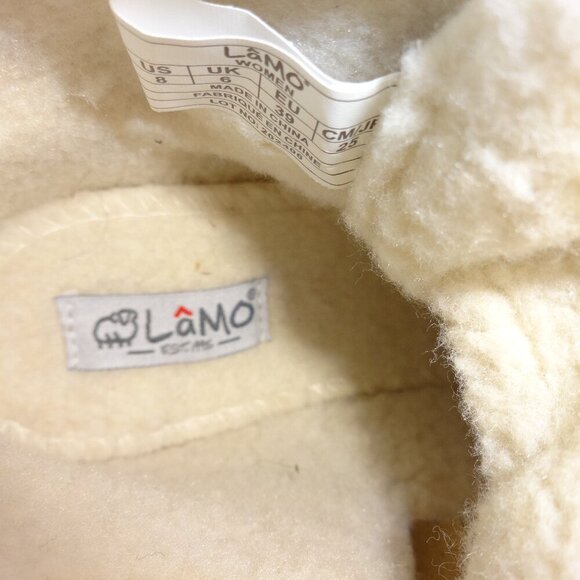 LAMO APRES women's boots size 8, tan, side zip, lace up, faux fur lining insole - Picture 3 of 15